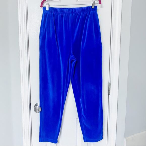 ON YOUR MARK ATHLETIC • Vintage Blue Velvet Sweatpants Bottoms - Picture 1 of 5